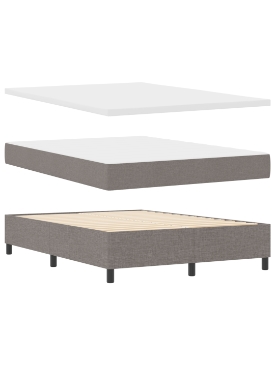 Kārba pavasara gulta ar matraci un led taupe 160x200 cm audums