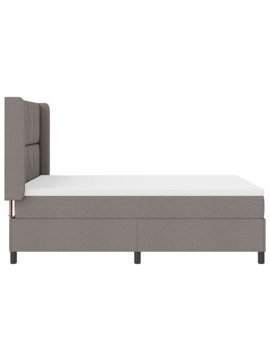 Kārba pavasara gulta ar matraci un led taupe 160x200 cm audums
