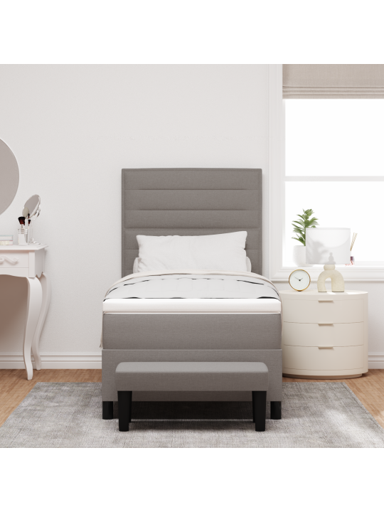 Kājāmgājēja gulta ar matraci un soli taupe 80x200 cm audums