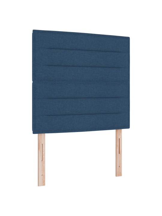 Kastīšu gulta ar matraci un soli zila 90x190 cm audums