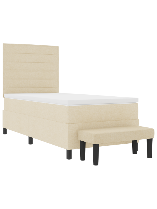 Kaste gulta ar matraci un soliņu krēma 100x200 cm audums