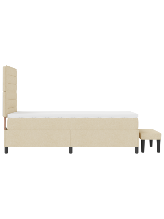 Kaste gulta ar matraci un soliņu krēma 100x200 cm audums