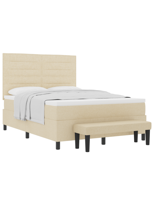 Kaste gulta ar matraci un soliņu krēma 140x190 cm audums