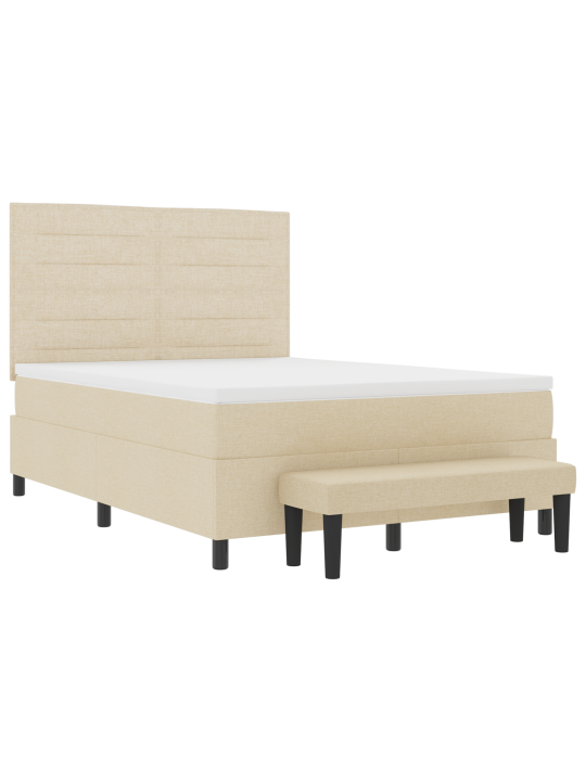 Kaste pamatnes gulta ar matraci un soli krēms 140x200 cm audums