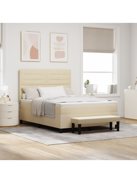 Kaste pamatnes gulta ar matraci un soli krēms 140x200 cm audums