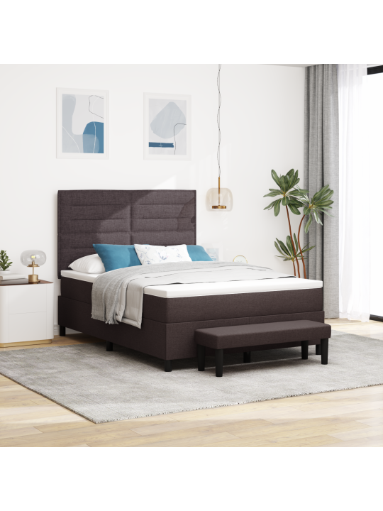 Kaste spring gulta ar matraci un soli tumši brūns 160x200 cm audums