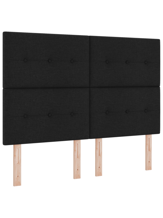 Kastes atsperu gulta ar matraci un soliņu melnā krāsā 140x200 cm audums
