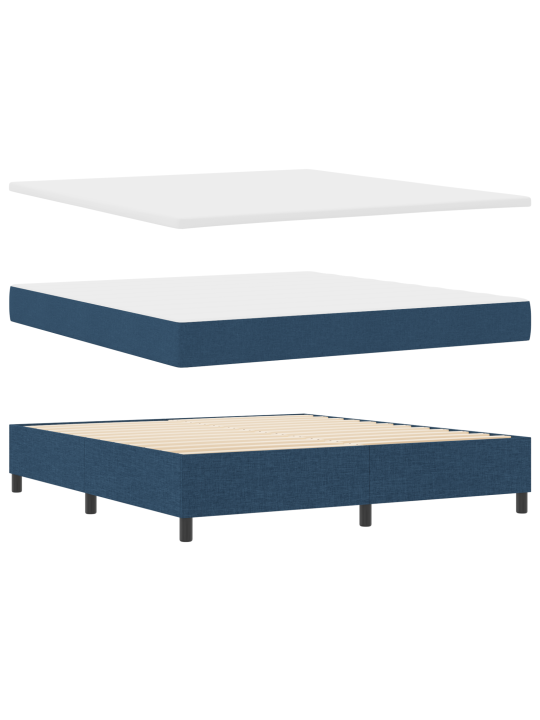 Kasteveida gulta ar matraci un soli zila 180x200 cm audums