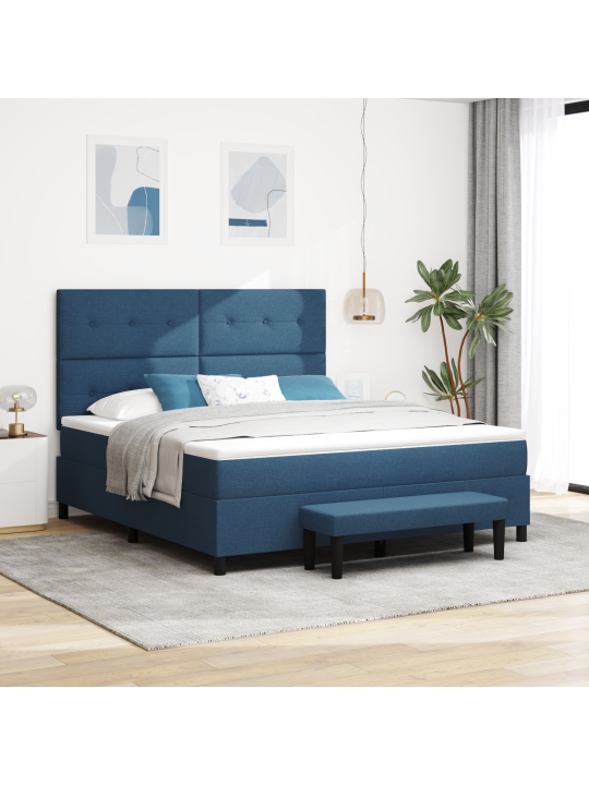 Kasteveida gulta ar matraci un soli zila 180x200 cm audums