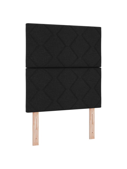 Kastes atsperu gulta ar matraci un soliņu melnā krāsā 80x200 cm audums