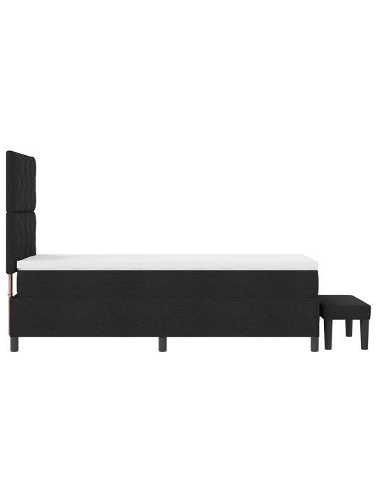 Kaste pavasara gulta ar matraci un soli melnā krāsā 90x190 cm audumā