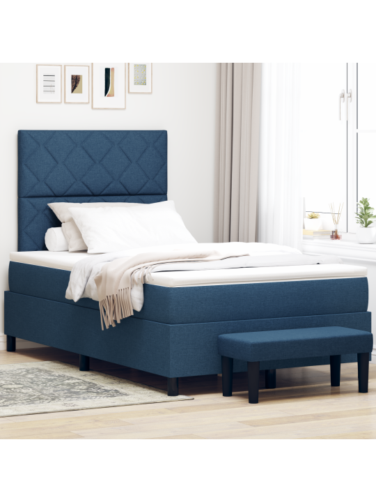 Kaste pavasara gulta ar matraci un soliņu zils 120x190 cm audums